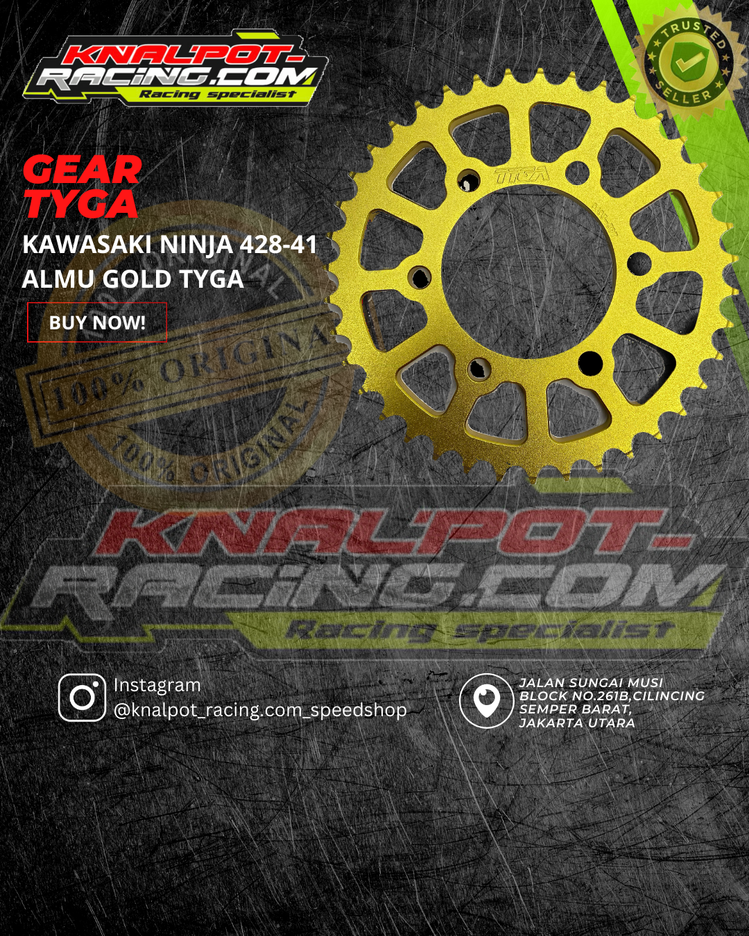 GIR GEAR TYGA KAWASAKI NINJA 428-41 ALMU GOLD TYGA